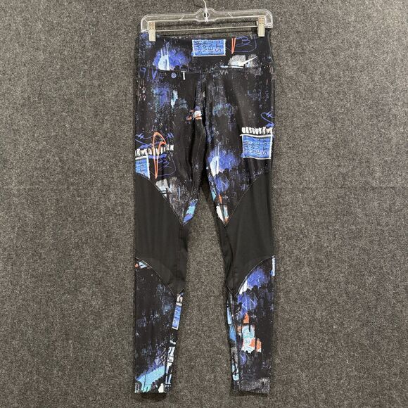 Nike Leggings Women's Small Blue Dri-Fit Abstract Print Athletic Gym Pants - Picture 1 of 10